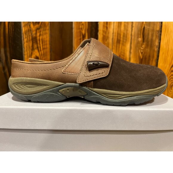 Easy Spirit Eseliana Brown Suede & Leather Slip-On Clogs Womens 9M w/ Box - Picture 4 of 10